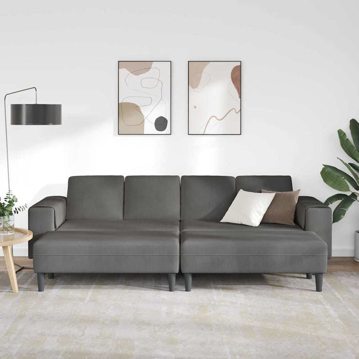 Sofa din material textil cu pernă Gri închis Țesătură de catifea - WALTI WALTI