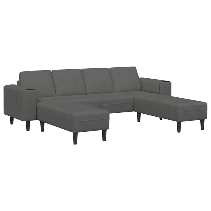 Sofa din material textil cu pernă Gri închis Țesătură de catifea - WALTI WALTI