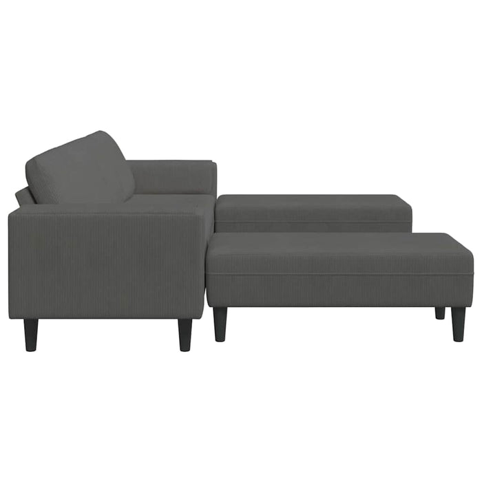 Sofa din material textil cu pernă Gri închis Țesătură de catifea - WALTI WALTI