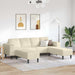 Sofa din material textil cu pernă Crem 208 cm Țesătură de catifea - WALTI WALTI