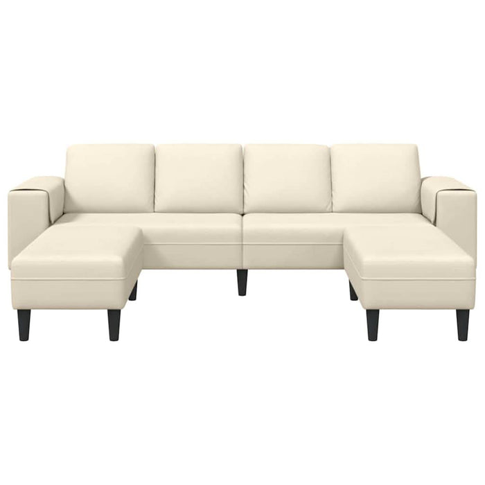 Sofa din material textil cu pernă Crem 208 cm Țesătură de catifea - WALTI WALTI