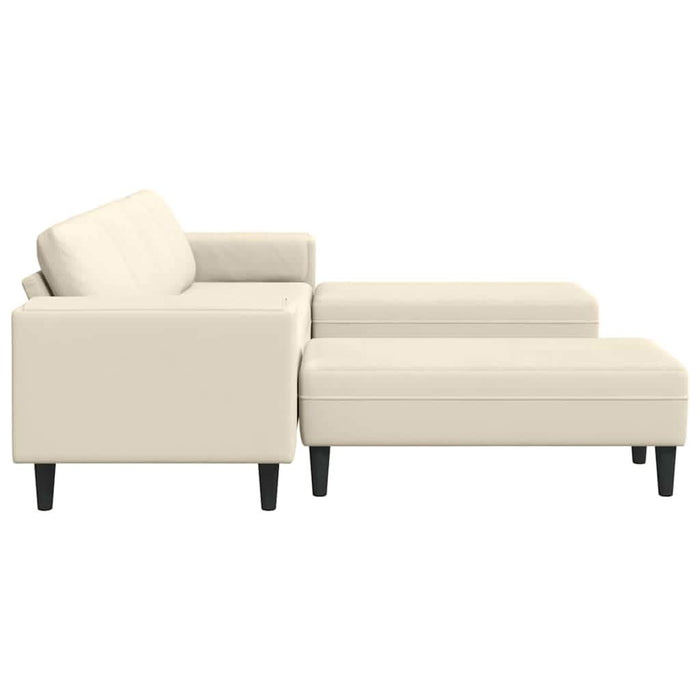 Sofa din material textil cu pernă Crem 208 cm Țesătură de catifea - WALTI WALTI