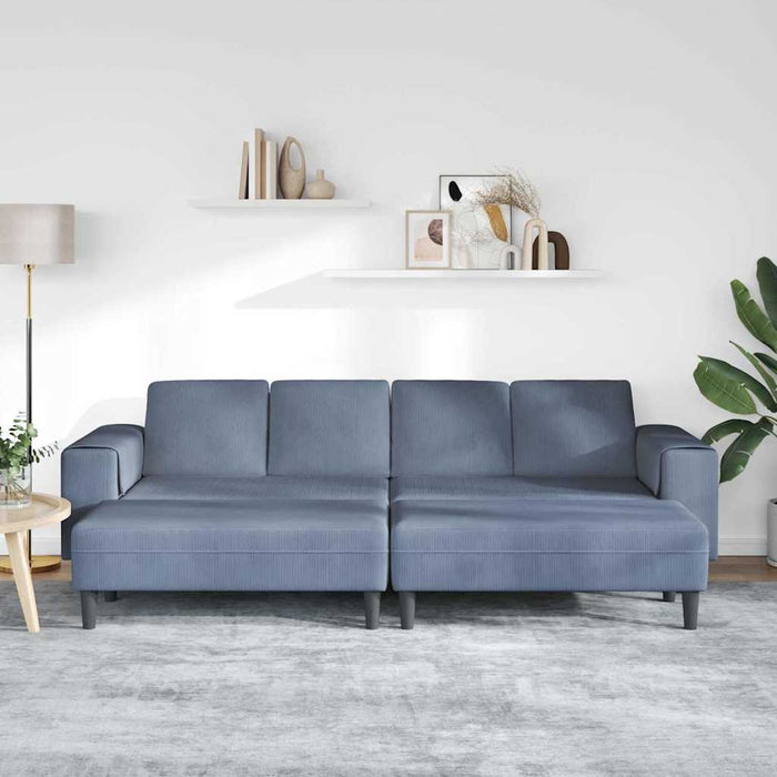 Sofa din material textil cu pernă albastru Țesătură de catifea - WALTI WALTI