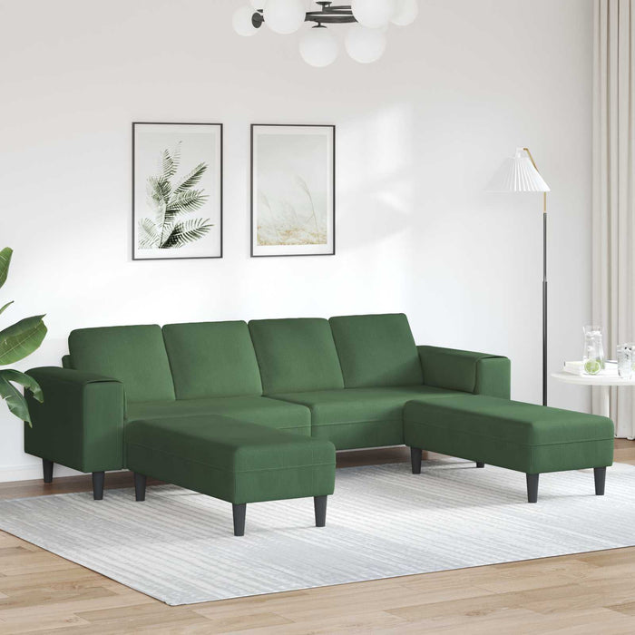 Canapea Verde închis 250 x 188 x 76 cm Țesătură din corduroy WALTI