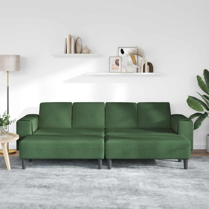 Canapea Verde închis 250 x 188 x 76 cm Țesătură din corduroy WALTI