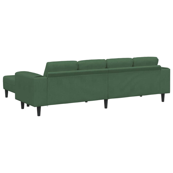 Canapea Verde închis 250 x 188 x 76 cm Țesătură din corduroy WALTI