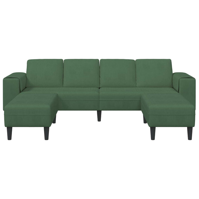 Canapea Verde închis 250 x 188 x 76 cm Țesătură din corduroy WALTI