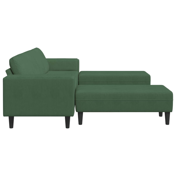 Canapea Verde închis 250 x 188 x 76 cm Țesătură din corduroy WALTI