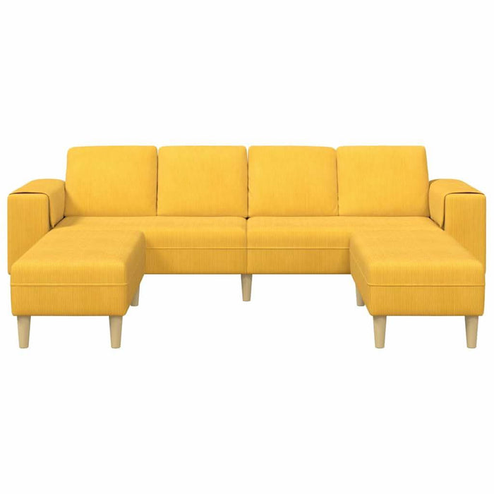 Sofa din material textil Galben Deschis Țesătură de catifea - WALTI WALTI