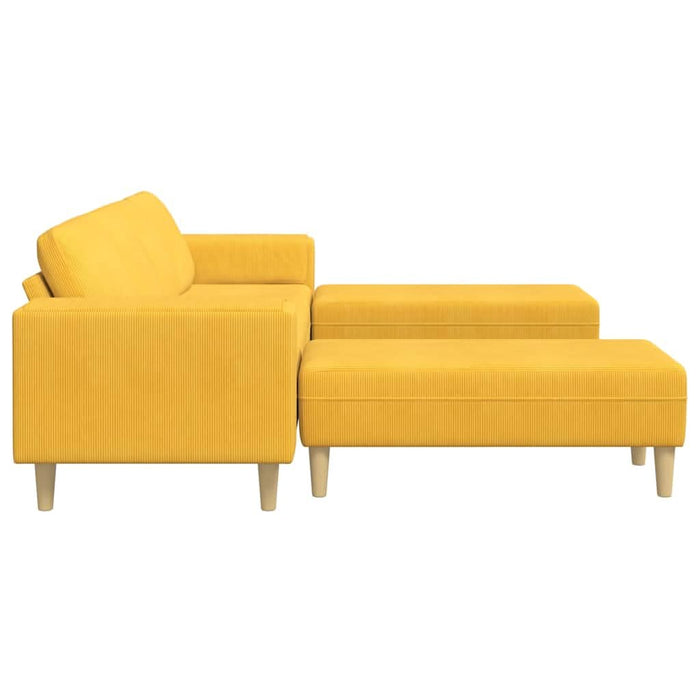 Sofa din material textil Galben Deschis Țesătură de catifea - WALTI WALTI
