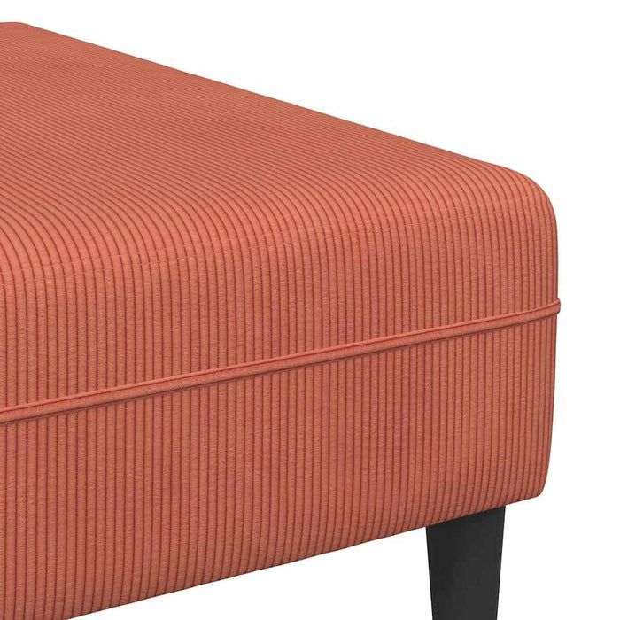 Sofa din material textil Roșu portocalie 208 cm Țesătură de catifea - WALTI WALTI