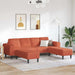 Sofa din material textil Roșu portocalie 208 cm Țesătură de catifea - WALTI WALTI