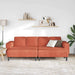 Sofa din material textil Roșu portocalie 208 cm Țesătură de catifea - WALTI WALTI