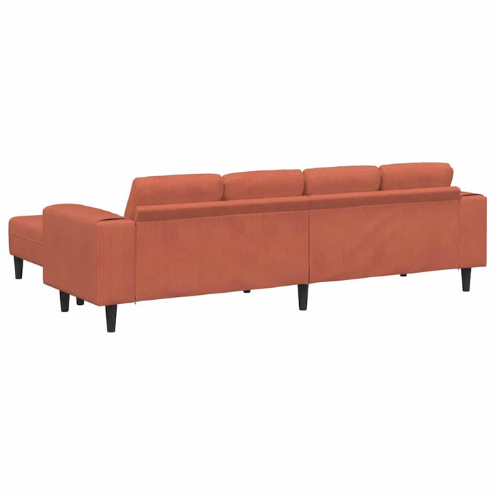 Sofa din material textil Roșu portocalie 208 cm Țesătură de catifea - WALTI WALTI