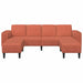 Sofa din material textil Roșu portocalie 208 cm Țesătură de catifea - WALTI WALTI