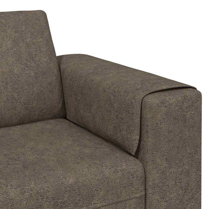 Set de canapea 3 pcs Gri închis Piele ecologică de suede - WALTI WALTI