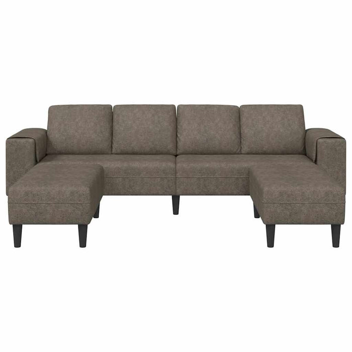 Set de canapea 3 pcs Gri închis Piele ecologică de suede - WALTI WALTI