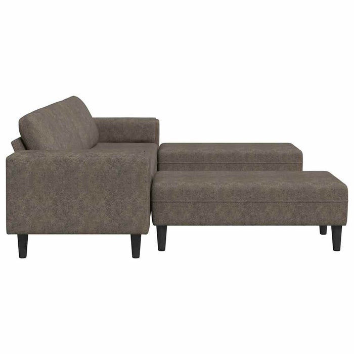 Set de canapea 3 pcs Gri închis Piele ecologică de suede - WALTI WALTI