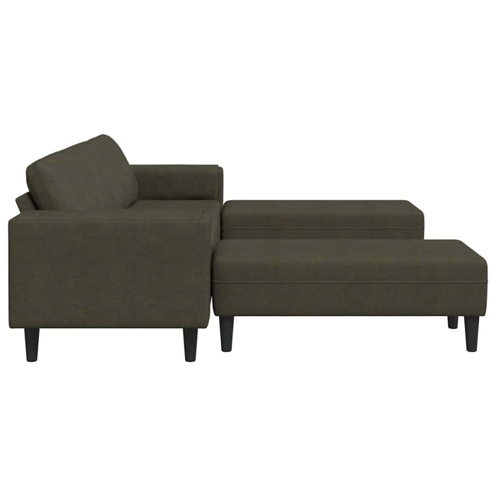 Set de canapea 3 pcs Verde militar Piele ecologică de suede - WALTI WALTI