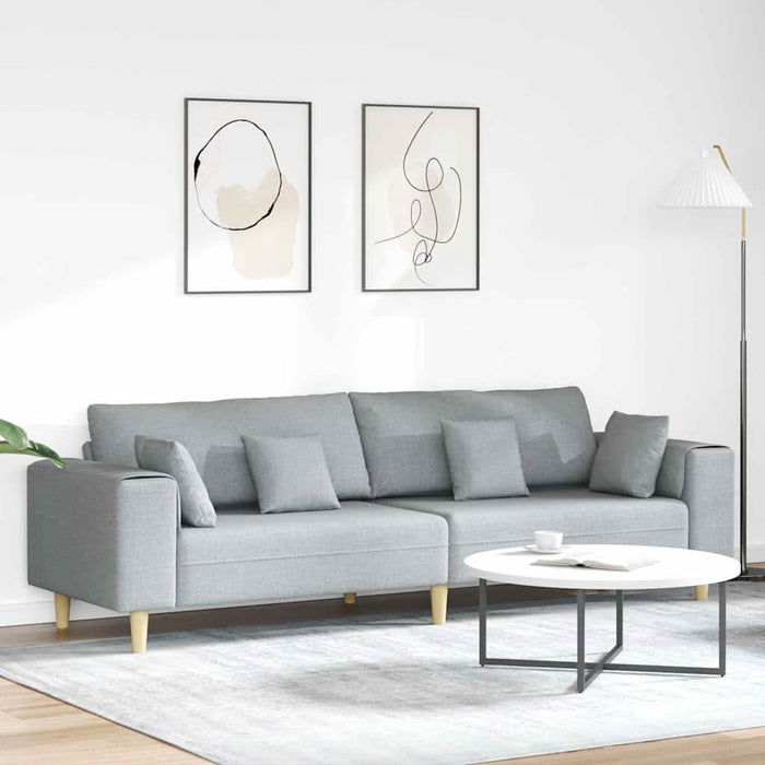 Sofa din material textil cu pernă Gri deschis 208 cm țesătură - WALTI WALTI