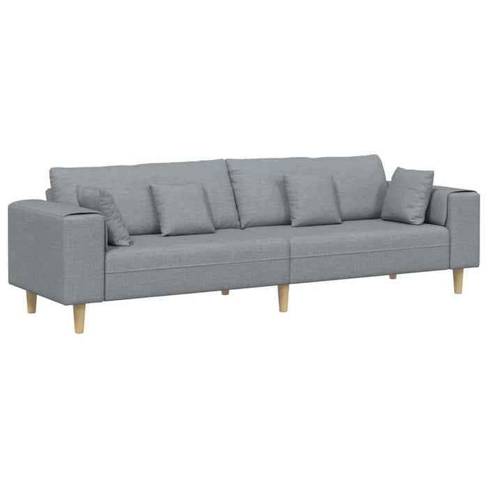 Sofa din material textil cu pernă Gri deschis 208 cm țesătură - WALTI WALTI