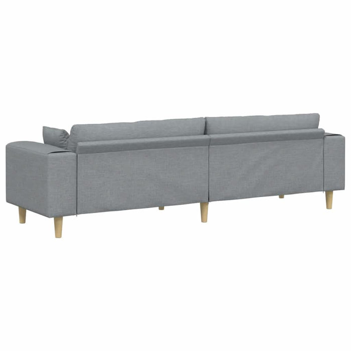 Sofa din material textil cu pernă Gri deschis 208 cm țesătură - WALTI WALTI
