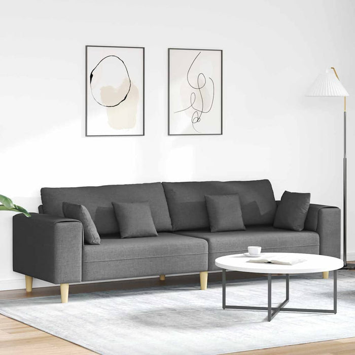 Sofa din material textil cu pernă Gri închis 208 cm țesătură - WALTI WALTI