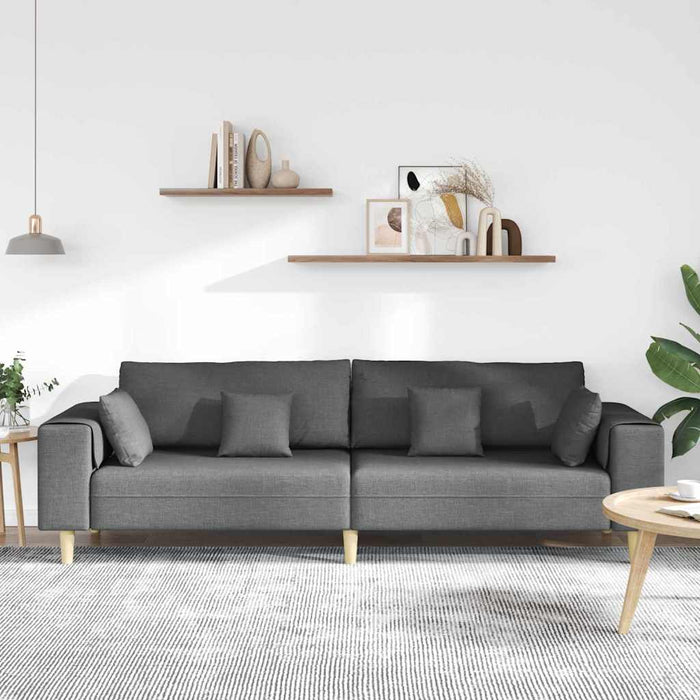 Sofa din material textil cu pernă Gri închis 208 cm țesătură - WALTI WALTI