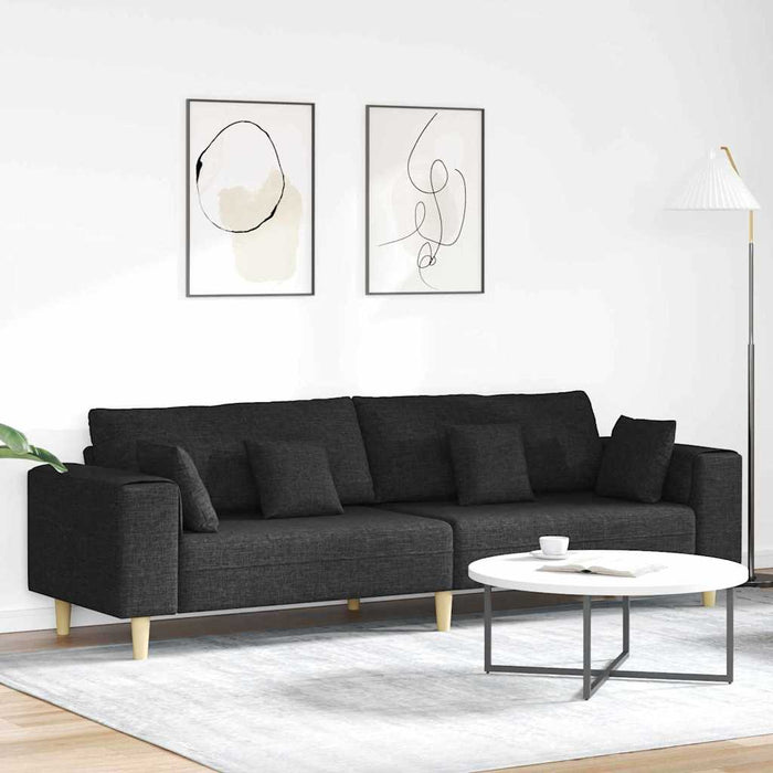 Sofa din material textil cu pernă Negru 208 cm țesătură - WALTI WALTI