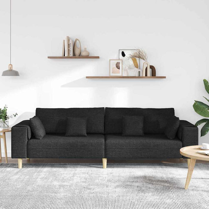 Sofa din material textil cu pernă Negru 208 cm țesătură - WALTI WALTI