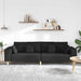 Sofa din material textil cu pernă Negru 208 cm țesătură - WALTI WALTI