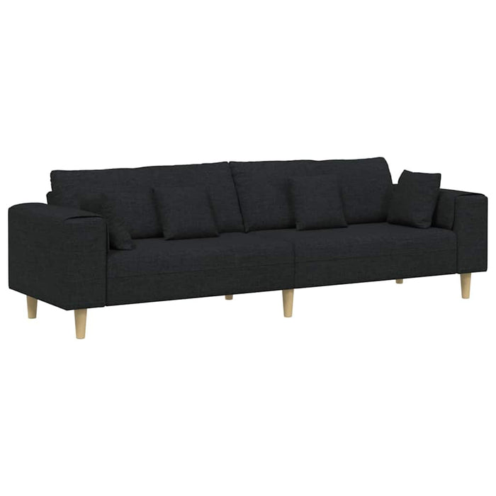 Sofa din material textil cu pernă Negru 208 cm țesătură - WALTI WALTI