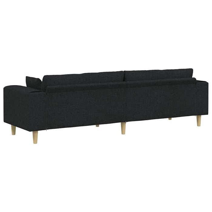 Sofa din material textil cu pernă Negru 208 cm țesătură - WALTI WALTI
