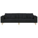 Sofa din material textil cu pernă Negru 208 cm țesătură - WALTI WALTI