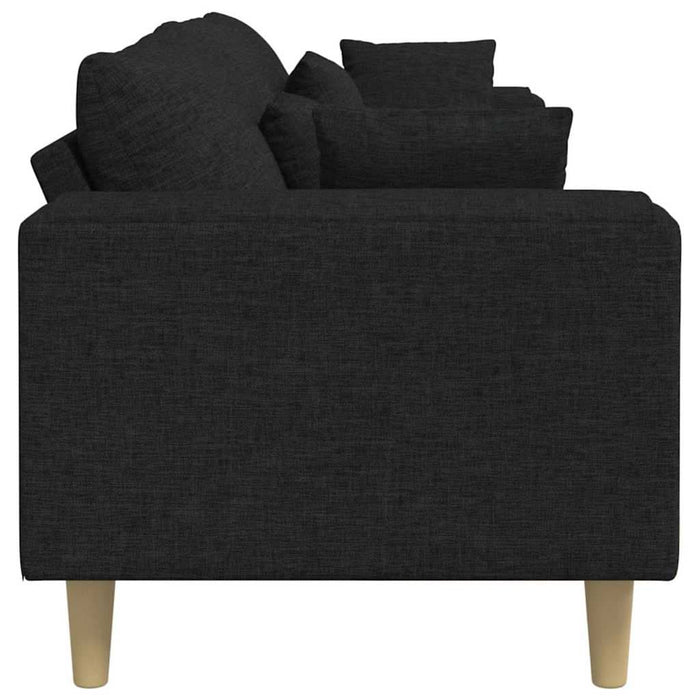 Sofa din material textil cu pernă Negru 208 cm țesătură - WALTI WALTI