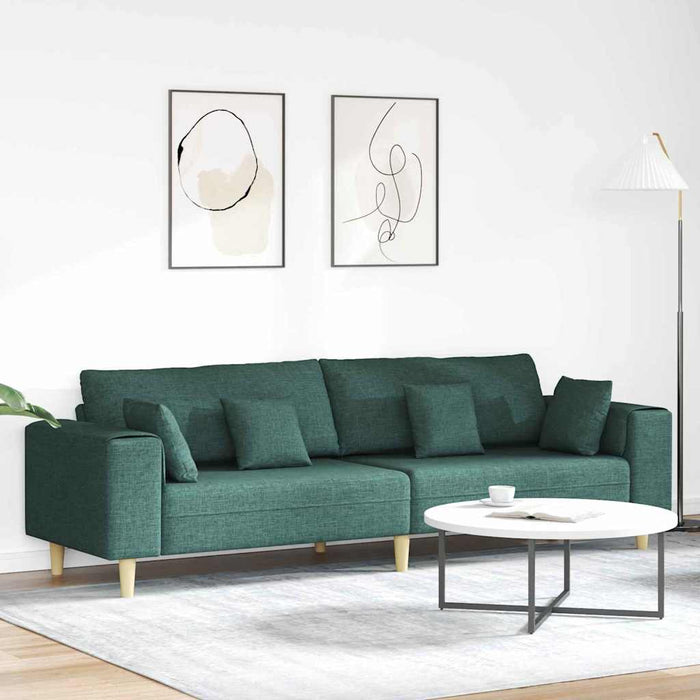 Sofa din material textil cu pernă Verde închis 208 cm țesătură - WALTI WALTI