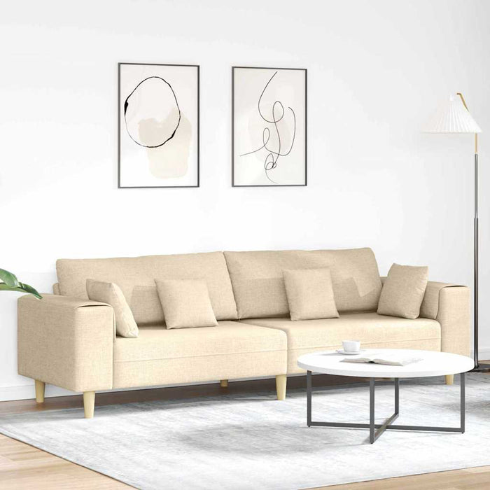 Sofa din material textil cu pernă Crem 208 cm țesătură - WALTI WALTI