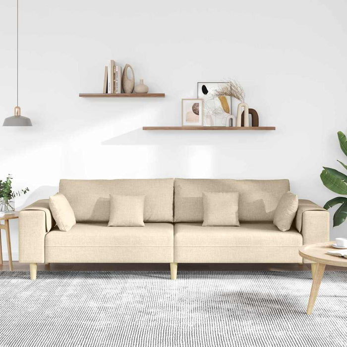 Sofa din material textil cu pernă Crem 208 cm țesătură - WALTI WALTI