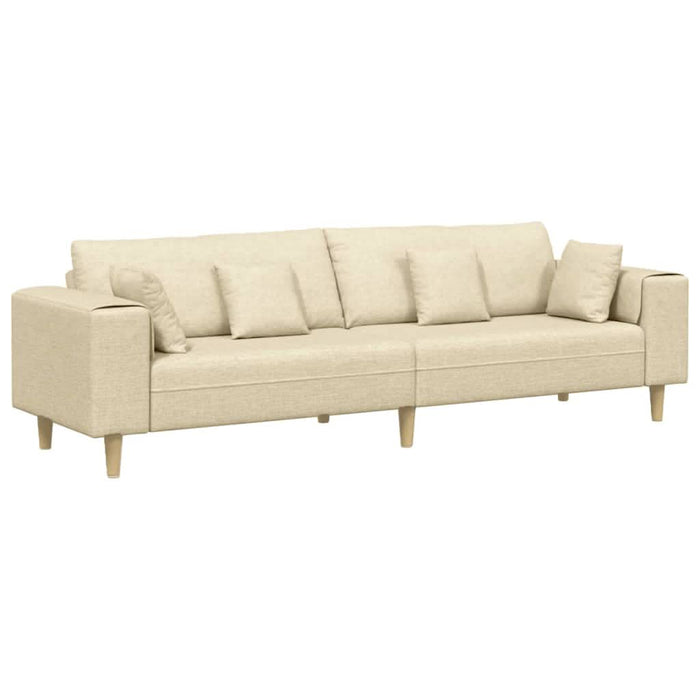 Sofa din material textil cu pernă Crem 208 cm țesătură - WALTI WALTI