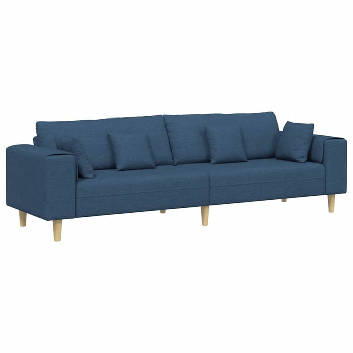 Sofa din material textil cu pernă albastru 208 cm țesătură - WALTI WALTI