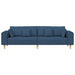 Sofa din material textil cu pernă albastru 208 cm țesătură - WALTI WALTI