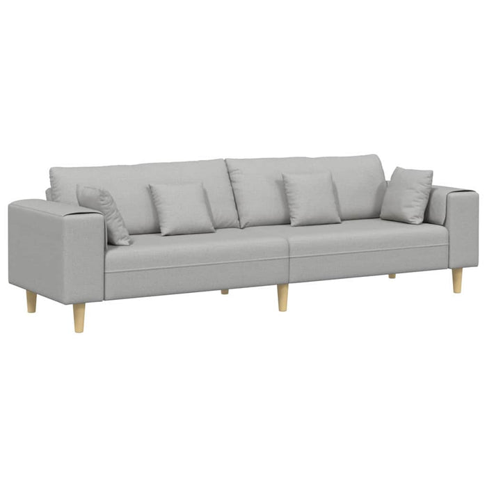 Sofa din material textil cu pernă Gri nori 208 cm țesătură - WALTI WALTI