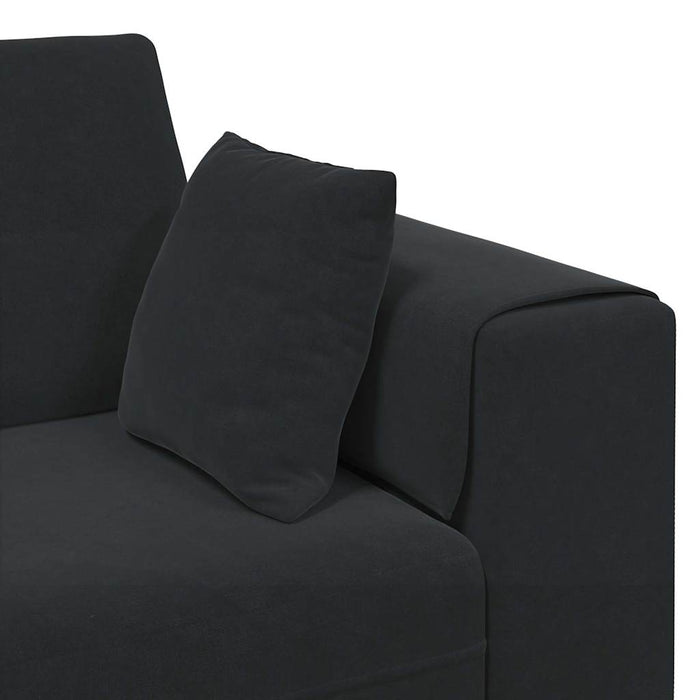 Canapea din catifea cu pernă Negru 208 cm Catifea - WALTI WALTI
