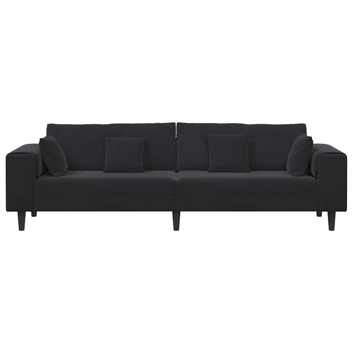 Canapea din catifea cu pernă Negru 208 cm Catifea - WALTI WALTI