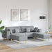 Sofa din material textil cu pernă 3 pcs Gri deschis 208 cm țesătură - WALTI WALTI