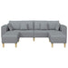 Sofa din material textil cu pernă 3 pcs Gri deschis 208 cm țesătură - WALTI WALTI