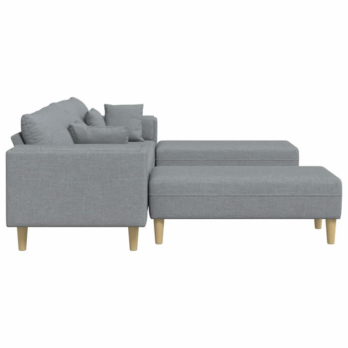 Sofa din material textil cu pernă 3 pcs Gri deschis 208 cm țesătură - WALTI WALTI