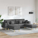 Sofa din material textil cu pernă 3 pcs Gri închis 208 cm țesătură - WALTI WALTI
