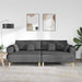 Sofa din material textil cu pernă 3 pcs Gri închis 208 cm țesătură - WALTI WALTI