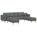 Sofa din material textil cu pernă 3 pcs Gri închis 208 cm țesătură - WALTI WALTI